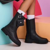 Bota Infantil Menina Cano Alto com Bolsa Lateral Pampili