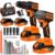Furadeira parafusadeira+chave de impacto kit 21V 2 Bateria 520N.M Brushless