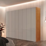 Guarda Roupa Casal Atacama MDF 8 Portas 4 Gavetas e 8 Prateleiras Moderna Mobília