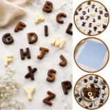 1~10 Forma Simples Mini Alfabeto 9743-(E4) em Acetato BWB Para Bombom e Doces de Chocolate e Confeitaria.(CHOCO)