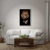 Quadro Decorativo Motivacional  Leão Força e Determinação Sala Quarto Escritorio