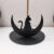 Porta Incenso Incensário Decorativo 3d Gato Mistico Signos Lua Madeira MDF Preto