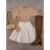Conjunto2 UM body Manga Longa Suplex + SAIA BRANCA Plissada Courinho São João Moda Blogueira 2027