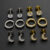 Kit 3 Pares de Brincos Femininos Aço Inox Meia Lua Argola e Ponto de Luz