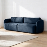 Sofá 3 Lugares Sala Living Orgânico 220cm Oregon K01 Veludo Azul Marinho – Lyam Decor