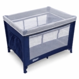 Berço Portátil Infantil Cercado Desmontável com Mosquiteiro – Azul
