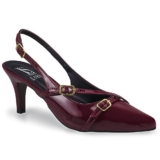 Scarpin Feminino Slingback Salto Fino Médio Com Tiras E Fivelas Bico Fino Elegante 10000