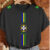 Camiseta blusa feminina estilosa descolada 100%algodão feminina confortavel torcer brasil faixa