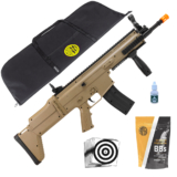 Rifle de Airsoft Vg Scar L – 8902 Tan Rossi Vigor Mola Spring Cal. 6mm + Acessórios e BBS