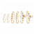 Kit 6/12 Broches Ajustadores de Cintura com Pérola Dourado Sem Costura