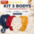 Kit 5 Peças Roupinha Enxoval de Bebê Body Manga Longa Estampado 100% Algodão
