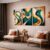 Quadros Decorativos Abstrato Verde Gold Moderno Sala Hall Quarto MDF 3mm