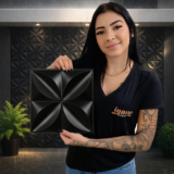 Kit de Placas 3D em PVC 25×25 cm para Revestimento Decorativo de Parede