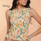 Lovito Bossa l Regata Lastex Estampa Floral Delicada BLB15791609