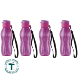 Kit com 4 Garrafas de Água Tupperware Eco Tupper Roxa 310ml