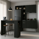 Armário de Cozinha com Bancada Americana/Mesa Gourmet Sofia Multimóveis MP2195