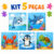 Kit 5 Quebra-Cabeça Infantil Educativo Madeira Mdf Animais Selva Fofos Brinquedo Pedagógico Desenvolvimento 9 Peças cada