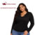 Blusa Manga Longa Plus Size Jovem Tendência Decote V