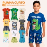 Kit Sortido 8 ou 6 Peças Pijama Curto Bebê Menino Pijamas Masculino Bebê Roupa Infantil de Bebê para o Verão