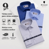 Camisa Social Masculina Algodão Slim Fit Estilosa – Blusa Não Amassa Respirável, Dia a Dia e Casual