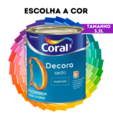 Tinta Acrílica Acetinada Decora Seda 3,2l Coral Premium Escolha a Cor
