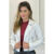 jaqueta De Couro Feminina Com Ziper Inverno Elegante