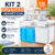 Kit 2 Dispenser Hermético 1,5L Organizador Lavanderia Porta Sabão em Pó e Líquido com Copo Dosador