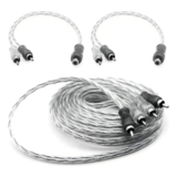 Kit 1 Cabo Rca 5m + 2y Dupla Blindagem Injetado Transparente TechOne Svart Som Carro Sem Ruídos