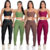 conjunto academia bicolor top alcinha com bojo removível calça legging zero transparência