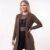 Cardigan Feminino Canelado Longo Casaco Frio Manga Longa Sobre Tudo
