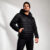 Casaco Masculino Puffer Preto com Capuz Jaqueta Térmica Leve Confortável para Inverno