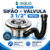 Kit Sifão Sanfonado Ajustável Preto + Válvula Americana Inox 3 1/2 Universal Pia Cozinha Cuba