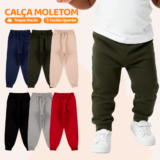Kit 3 ou 5 Calça Moletom Bebe Menino Peluciada Masculina Infantil Masculino Inverno Frio com Punho em Ribana