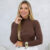 Blusinha Canelada Manga Longa e Gola Alta Ribana, Tecido Premium Algodão Moda Casual Fashion