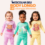 Escolha seu Conjunto Body Bebe Peças de Roupas para Bebê Menina Body Longo + Calça Mijão Roupa de Frio Infantil Bebê L10