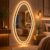 Espelho Led Orgânico Jateado Touch 3 Modos de Luz Branco Quente Frio Sala Quarto Closet Banheiro