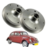 Par Tambor Campana Freio Dianteiro 5 furos Fusca 1200/1300 Karmann Guia Até 1974