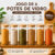 Kit 6 Potes de Vidro Condimentos 500ML Com Tampa de Bambu Hermético Mantimentos Empilháveis