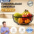 Fruteira de Mesa Rustica de Ferro e Bambu para Café da Manhã Multiuso de Metal Preto para Mesa