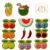 Kit 10 Pingentes Frutas e Pimentas de Metal Em Banho Dourado Para Chinelos