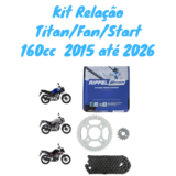 Kit Relação Transmissão Tração Honda Cg Titan Fan Start 160 2015 até 2026 Original Riffel