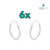 Kit 6 pares de brincos redondos 14mm prata 925