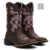 Bota Botina Texana Unissex Tribau Rose Toda Bordada  Bico Quadrado