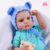 Boneca Reborn Ursinho Azul 55cm Silicone Macio Gorro de Orelhinhas e Pelúcia ZAVANESE