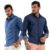 Kit 2 Camisas Jeans Manga Longa Masculina Social Slim Fit Social