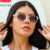 Oculos de Sol Hexagonal Branco Degrade Premium Blogueira Moda Verao uv400 Feminino Masculino