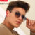 Oculos de Sol Aviador Quadrado Premium Prata Azul Degrade Classico Elegante uv400 Masculino Feminino