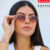 Oculos de Sol Hexagonal Marrom Original Blogueira Classico Vintage Premium uv400 Feminino Masculino