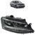 Farol Dianteiro Jetta 2011 2012 2013 2014 Máscara Negra Sem LED Lente Lisa Acrilico