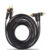 01 Cabo Rca 2 X 2  com Fio Terra 5 metros Áudio Som  e Som Automotivo Flex Preto